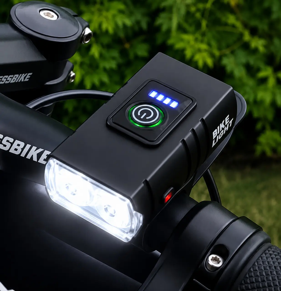 Велонабор Bike Light BK-02 Pro Аккумуляторная LED велофара + Задний стоп-сигнал (Type-C) 07504 фото
